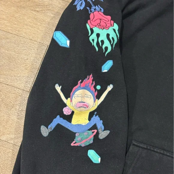 RARE Civil Regime x Rick and Morty Black Graphic Sweatshirt Size Large